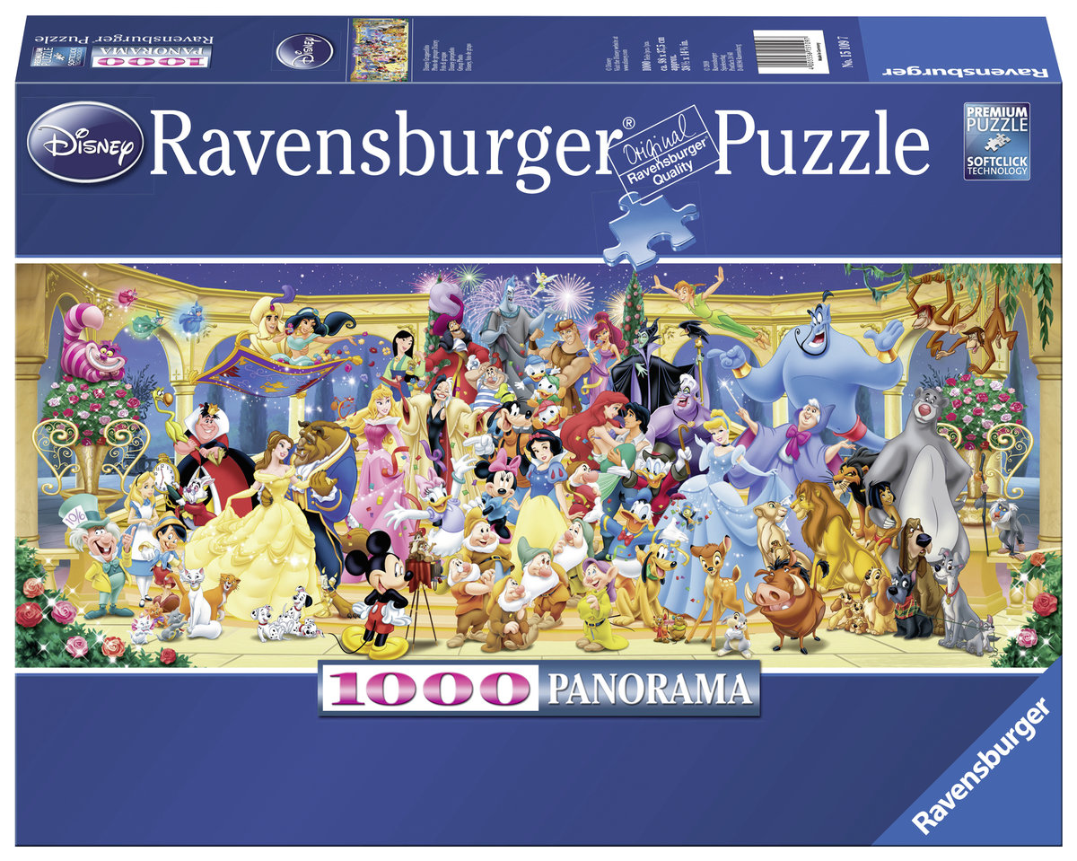 Ravensburger, puzzle, Panorama, Postacie Disney, 1000 el.