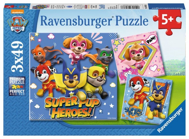 Ravensburger, puzzle, Paw Patrol, 3x49 el.