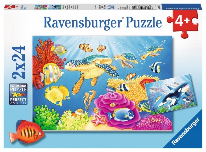 Ravensburger, puzzle, Podwodne szaleństwo, 2x24 el.