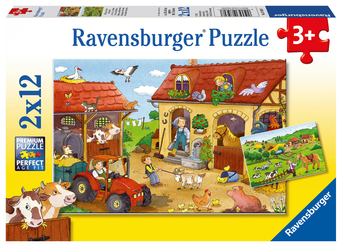 Ravensburger, puzzle, Praca na farmie, 2x12 el.