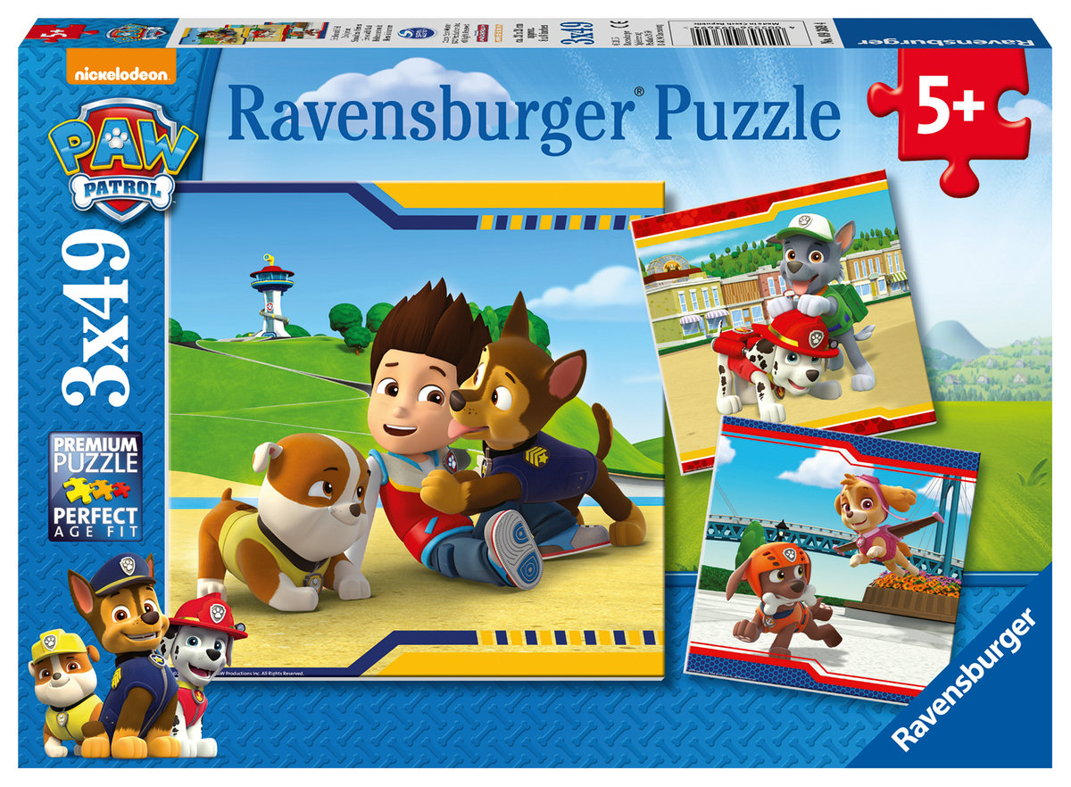 Ravensburger, puzzle, Psi Patrol, Najlepsi przyjaciele, 3x49 el.