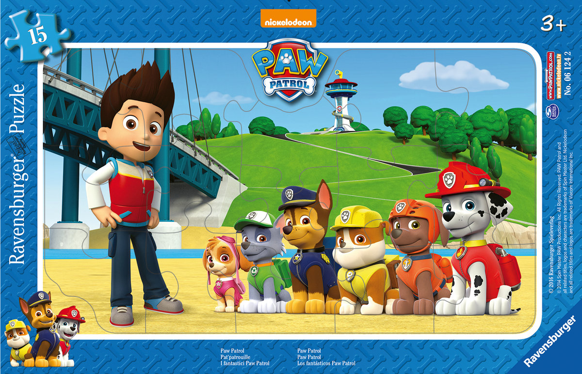 Ravensburger, puzzle, Psi Patrol Przyjaciele, w ramce, 15 el.
