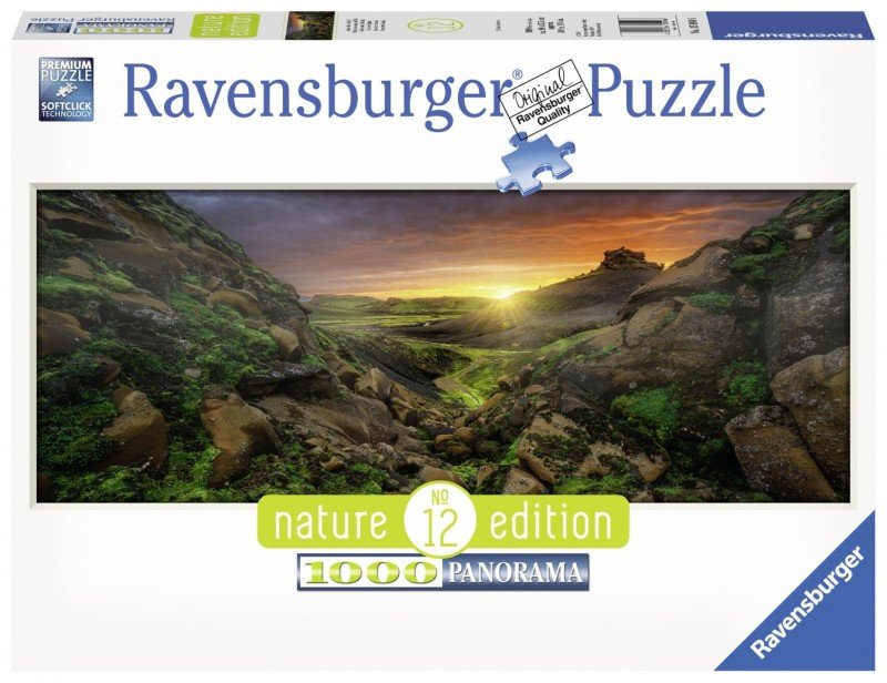 Фото - Пазли й мозаїки Ravensburger , puzzle, Słońce nad Islandią, Panorama, 1000 el. 