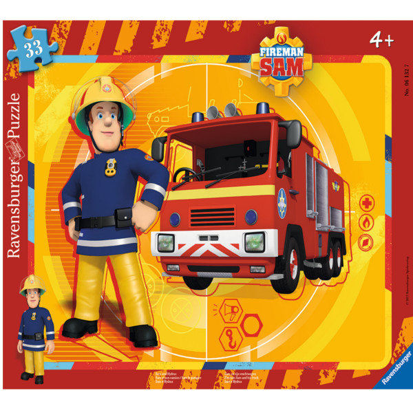 Ravensburger, puzzle, Strażak Sam, 33 el.