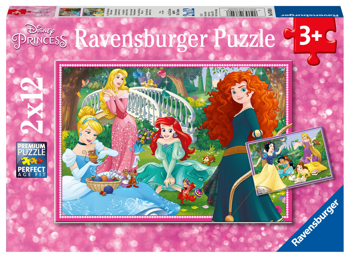 Ravensburger, puzzle, Świat Księżniczek Disneya, 2x12 el.