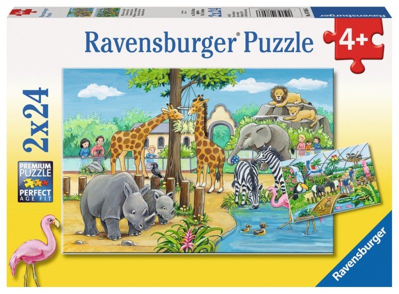 Ravensburger, puzzle, Witamy w Zoo, 2x24 el.