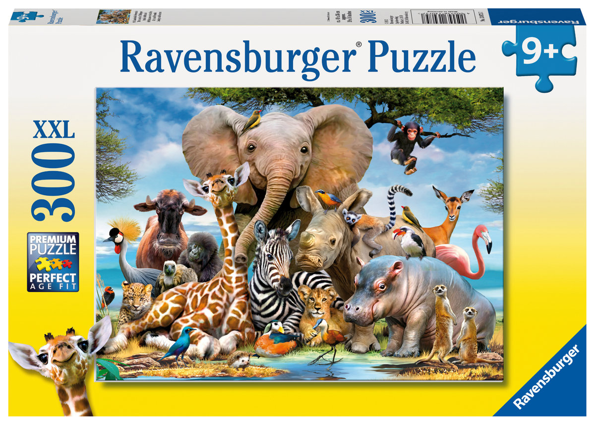 Ravensburger, puzzle, XXL, Afrykańskie zwierzaki, 300 el.
