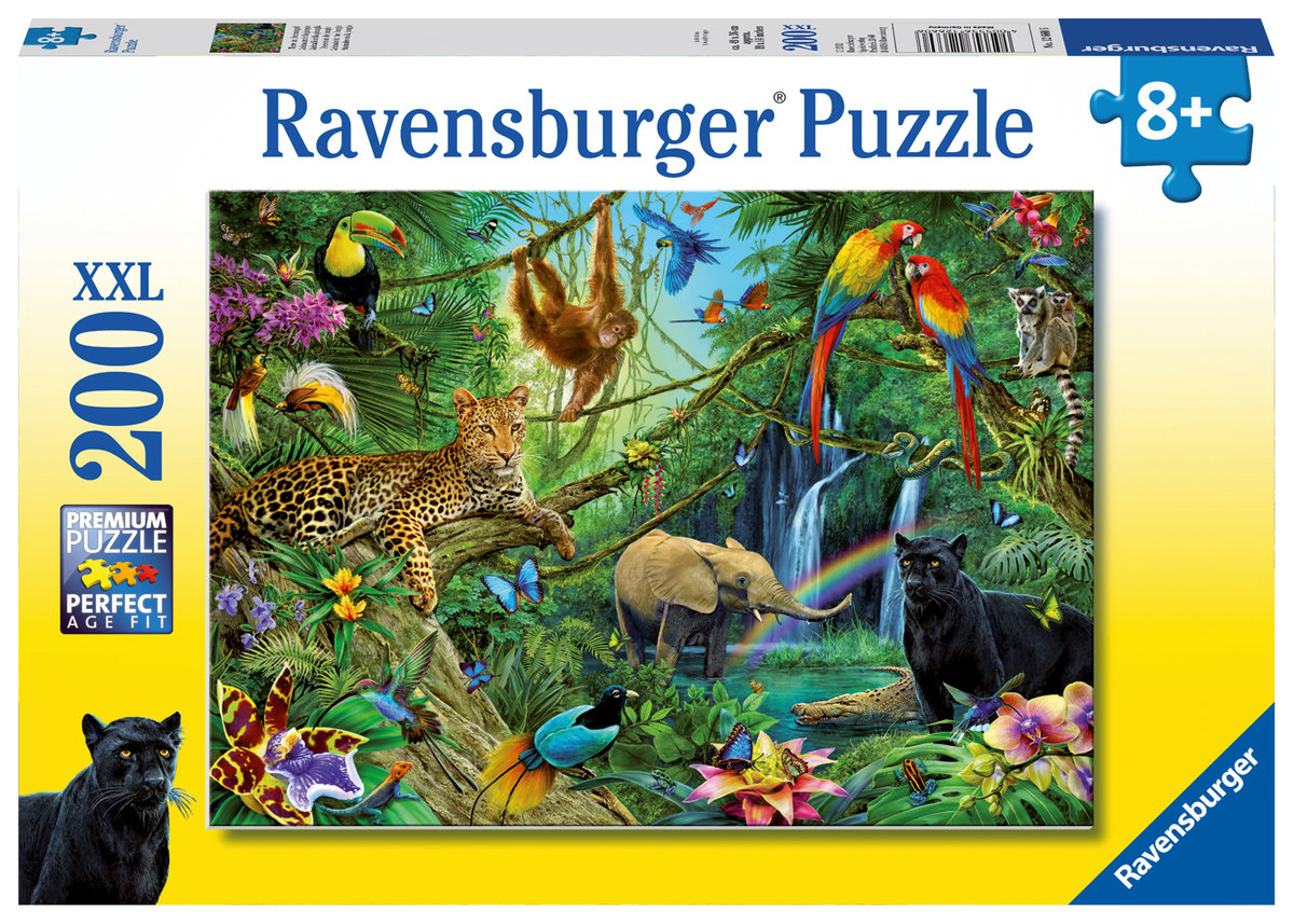 Ravensburger, puzzle, Zwierzęta w dżungli, XXL, 200 el.