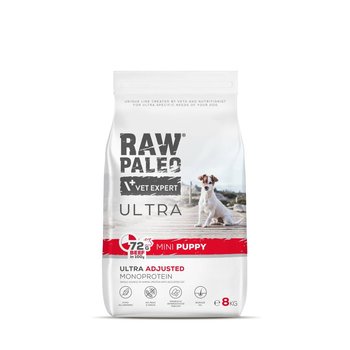Raw Paleo Ultra Beef Mini Puppy 8kg Sucha Karma z Wołowiną Dla Szczeniąt Ras Małych - RAW PALEO