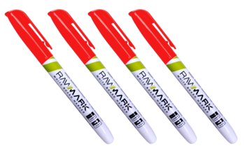 Rawmark, zestaw 4 markerów suchościeralnych, czerwony - Gline