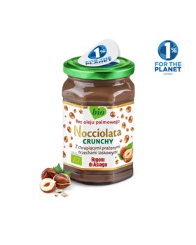 RdA Nocciolata Crunchy BIO - krem z orzechów laskowych (18,5%) i kakao (6,5%) 250g - CRUNCHY - z chrupiącymi kawałkami orzechów laskowych - Nocciolata