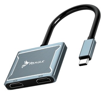 Reagle HUB USB-C Adapter Dual 2x HDMI 4K MST USB MacBook M1 M2 M3 PD 100W - Reagle