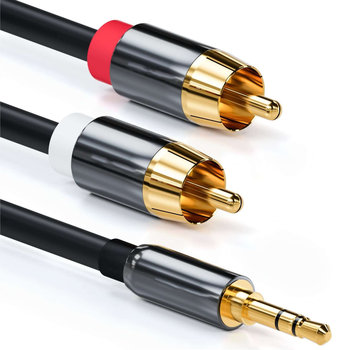 Qoltec Cable 2xRCA / Mini Jack 3.5mm male, 1m