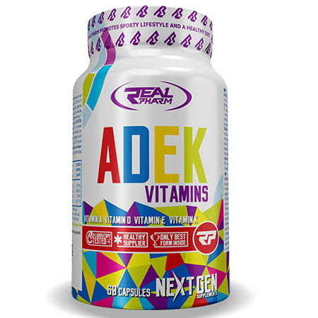 Фото - Вітаміни й мінерали Real Pharm Suplement diety,  Adek 60 Kaps 
