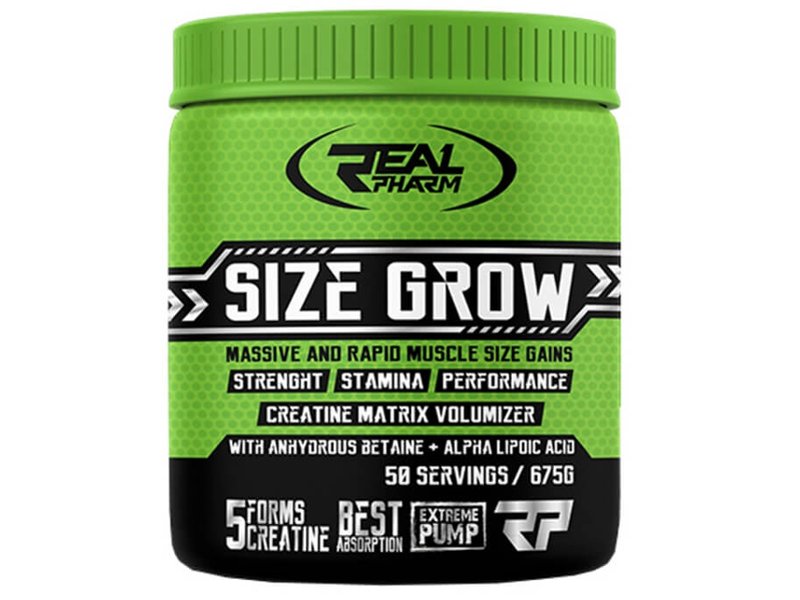 Фото - Креатин Real Pharm , Suplement diety, Size Grow, kiwi-kaktus, 675 g 