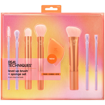 Real Techniques, Level Up Brush & Sponge Kit, Zestaw akcesoriów do makijażu 8 szt. - Real Techniques