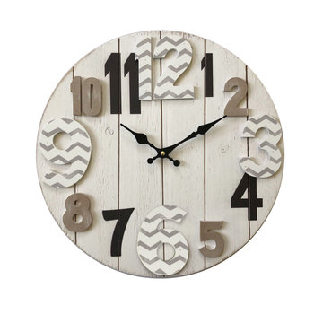 Rebecca Mobili Nowoczesny zegar, designerski zegary, biały MDF, okrągły, do biura domowego 40 cm - inna (Inny)
