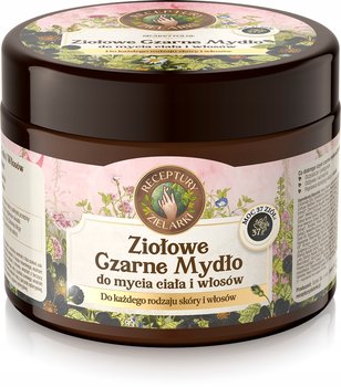 Receptury Zielarki Ziołowe czarne mydło do mycia ciała włosy 300 ml - RECEPTURY ZIELARKI