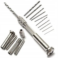 Ręczna mini wiertarka dociskowa + zestaw 10 wierteł 0,8-3mm do drewna plastiku DIY
