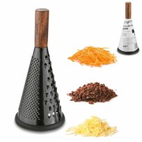 Ręczna TARKA DO WARZYW 3 rodzaje ostrzy TARKA DO SERA ze stali nierdzewnej stożkowa tarka Z DREWNIANĄ RĄCZKĄ Konighoffer