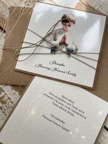 Ręcznie robiona kartka na komunię z życzeniami dla chłopca