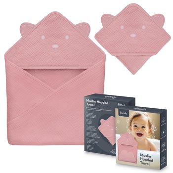 Ręcznik 100% muślinowy okrycie kąpielowe z kapturem 80x80 cm lionelo Muslin - Lionelo