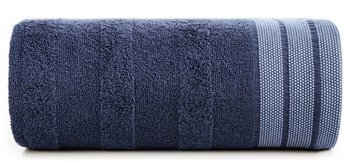 Ręcznik bawełniany, 30x50, granatowy z bordiura, R170-07 - Eurofirany
