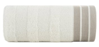 Ręcznik bawełniany, 30x50, kremowy z bordiura, R170-02 - Eurofirany