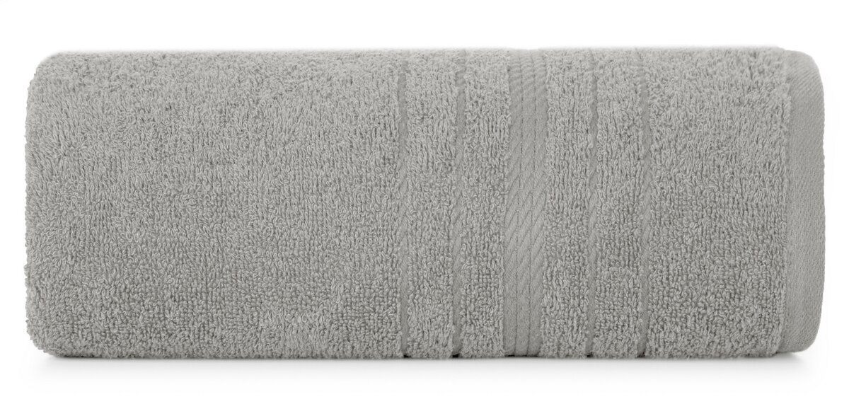 Zdjęcia - Ręcznik  bawełniany, 30x50, srebrny z bordiurą, R174-04