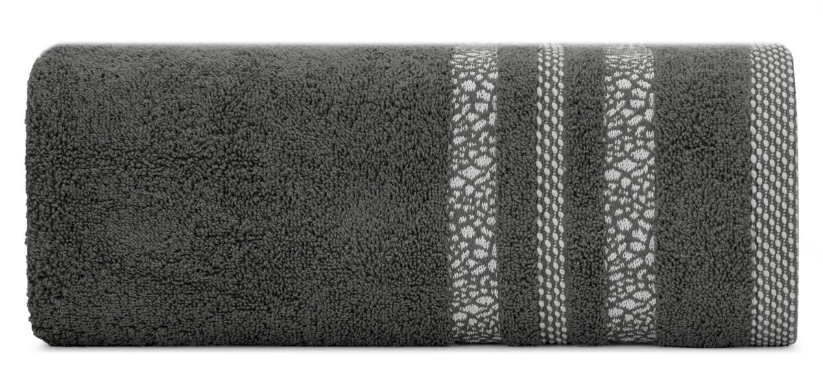 Zdjęcia - Ręcznik  bawełniany, 30x50, stalowy z bordiura, R171-05