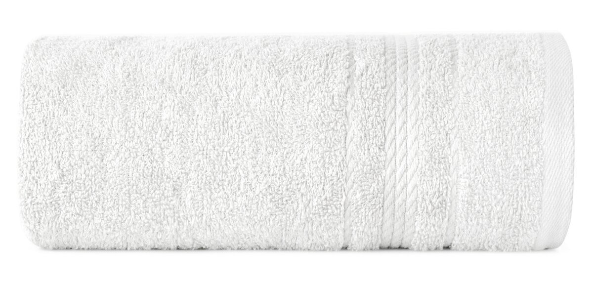 Zdjęcia - Ręcznik  bawełniany, 50x90, biały z bordiurą, R174-01