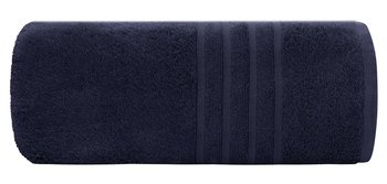 Ręcznik bawełniany, 50x90, granatowy z bordiura, R179-05 - Eurofirany