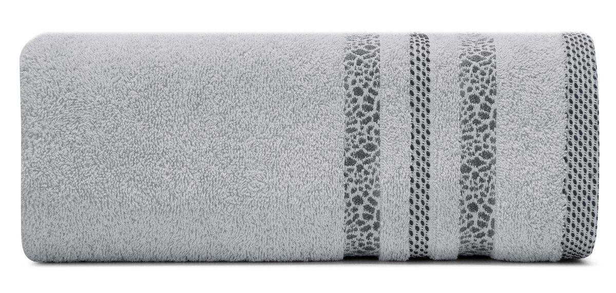 Zdjęcia - Ręcznik  bawełniany, 50x90, srebrny z bordiura, R171-03