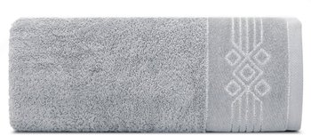 Ręcznik bawełniany, 50x90, szary z bordiurą, R173-05 - Eurofirany