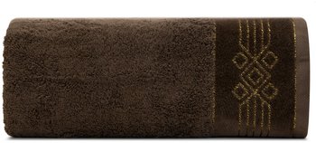 Ręcznik bawełniany, 70x140, brązowy z bordiurą, R173-04 - Eurofirany