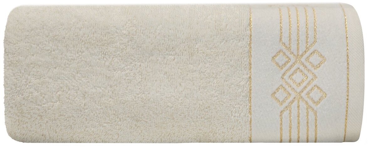 Zdjęcia - Ręcznik  bawełniany, 70x140, kremowy z bordiurą, R173-02