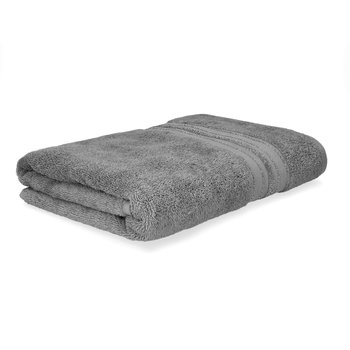 Ręcznik bawełniany DUKE z paskami lureksowymi szary 50x90 cm HOMLA - Homla