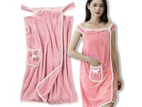 Ręcznik Damski Szlafrok Kąpielowy Do Sauny Spa Tunika Pareo Na Plażę Różowy