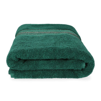 Ręcznik DUKE z paskami lureksowymi zielony 50x90 cm HOMLA - Homla