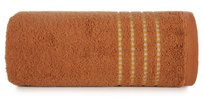 Ręcznik EUROFIRANY Fiore, ceglasty 500g/m2 frotte ozdobiony bordiurą w postaci cienkich paseczków, rozmiar 30x50 cm