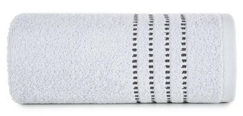 Ręcznik EUROFIRANY Fiore, srebrny 500g/m2 frotte ozdobiony bordiurą w postaci cienkich paseczków, rozmiar 30x50 cm - Eurofirany
