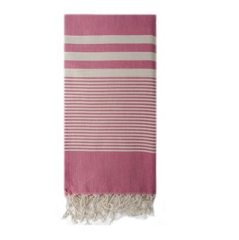 Ręcznik Hammam plażowy z frędzlami 100x180 Hereke różowy - Inny producent