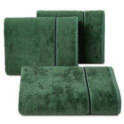 Фото - Рушник Bambo Nature Ręcznik kąpielowy 50x90 ciemny zielony z czarnym pasem 500 g/m2 z włókien 