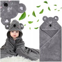 Ręcznik Kąpielowy Duży z Kapturem Okrycie dla Dzieci Niemowląt Szary Koala Inna marka