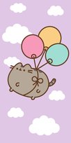 Ręcznik kąpielowy plażowy bawełniany kot pusheen z balonikami 70x140 kot