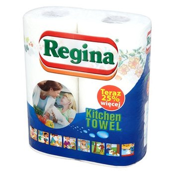 Ręcznik kuchenny nadrukiem kwiatowym REGINA, biały, 2 szt.  - Regina