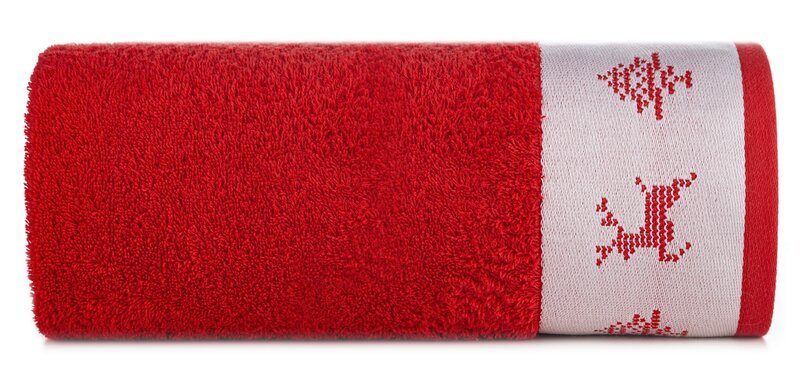 Фото - Рушник Ręcznik Noel 50x90 czerwony biały renifery świąteczny 450 g/m2