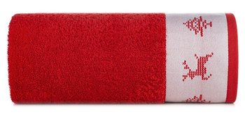 Ręcznik Noel 50x90 czerwony biały renifery świąteczny 450 g/m2 - Eurofirany