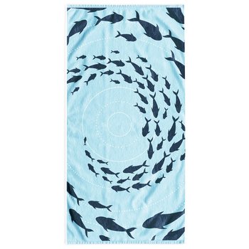 Ręcznik plażowy 100% bawełna, Decoking, dwustronny, jakość Premium, wzór SHOAL, 90x180 cm, błękitny - DecoKing