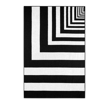 Ręcznik plażowy 100x160 3D czarny biały geometria pasy bawełniany frotte plaża 2 Zwoltex - Zwoltex